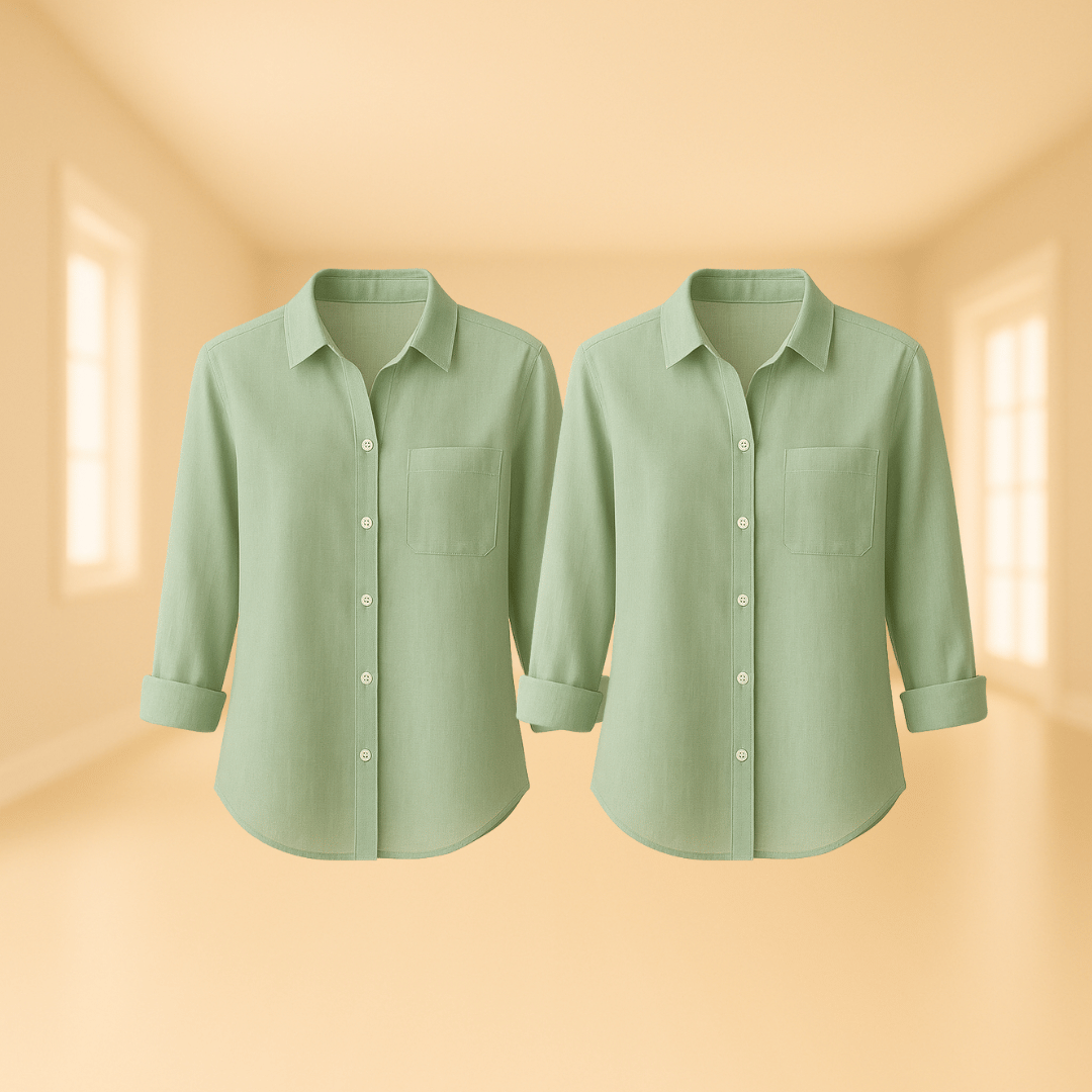 Everyday Elegance Long Sleeve Shirt - Buy 1, Take 2 + Free Clock