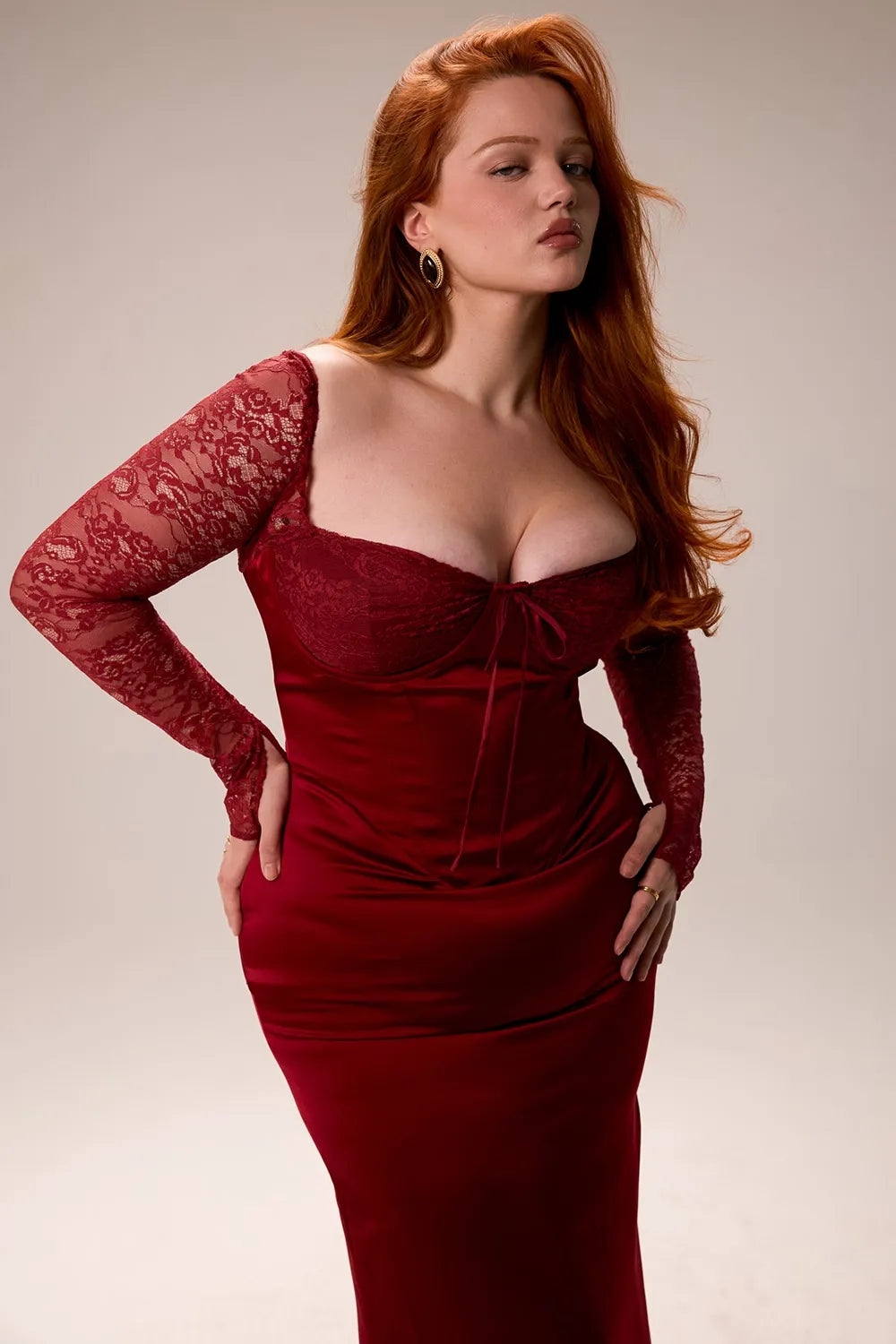 Luxury Satin Lace Dress
