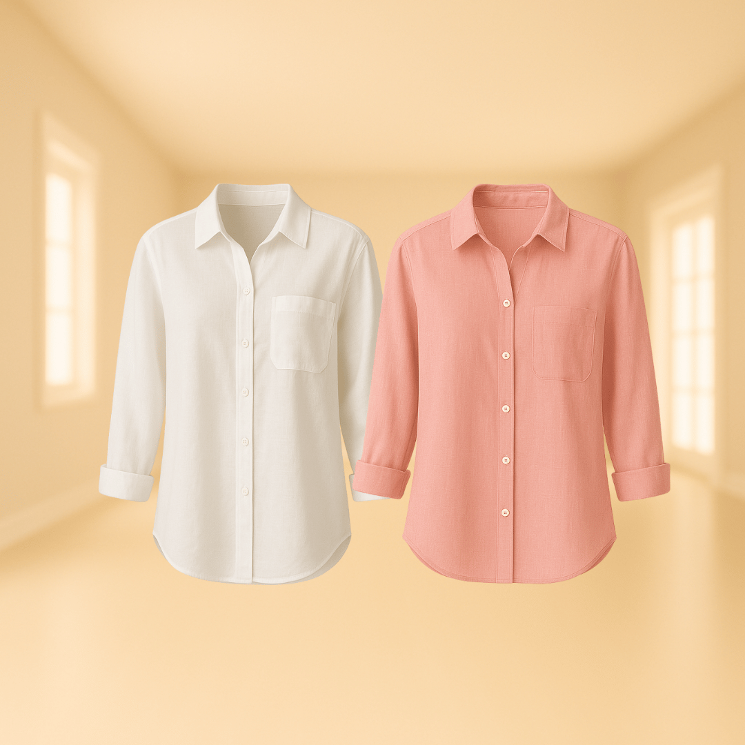 Everyday Elegance Long Sleeve Shirt -  Buy 1, Take 2 + Free Clock