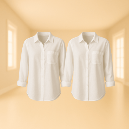 Everyday Elegance Long Sleeve Shirt -  Buy 1, Take 2 + Free Clock