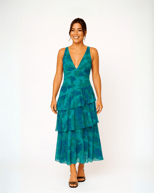 Sapphire Drift Maxi Dress