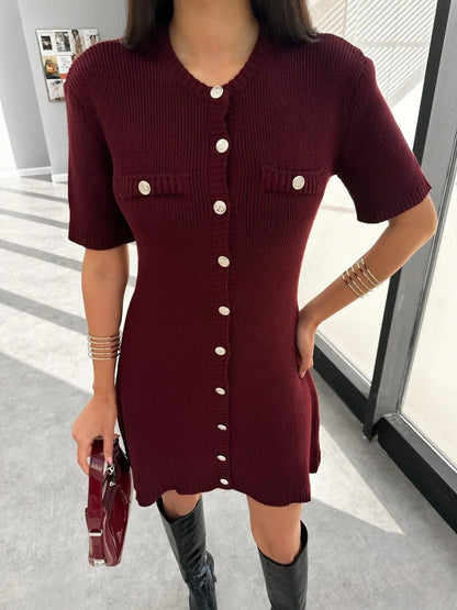 Mini Dress Short Sleeves Refined