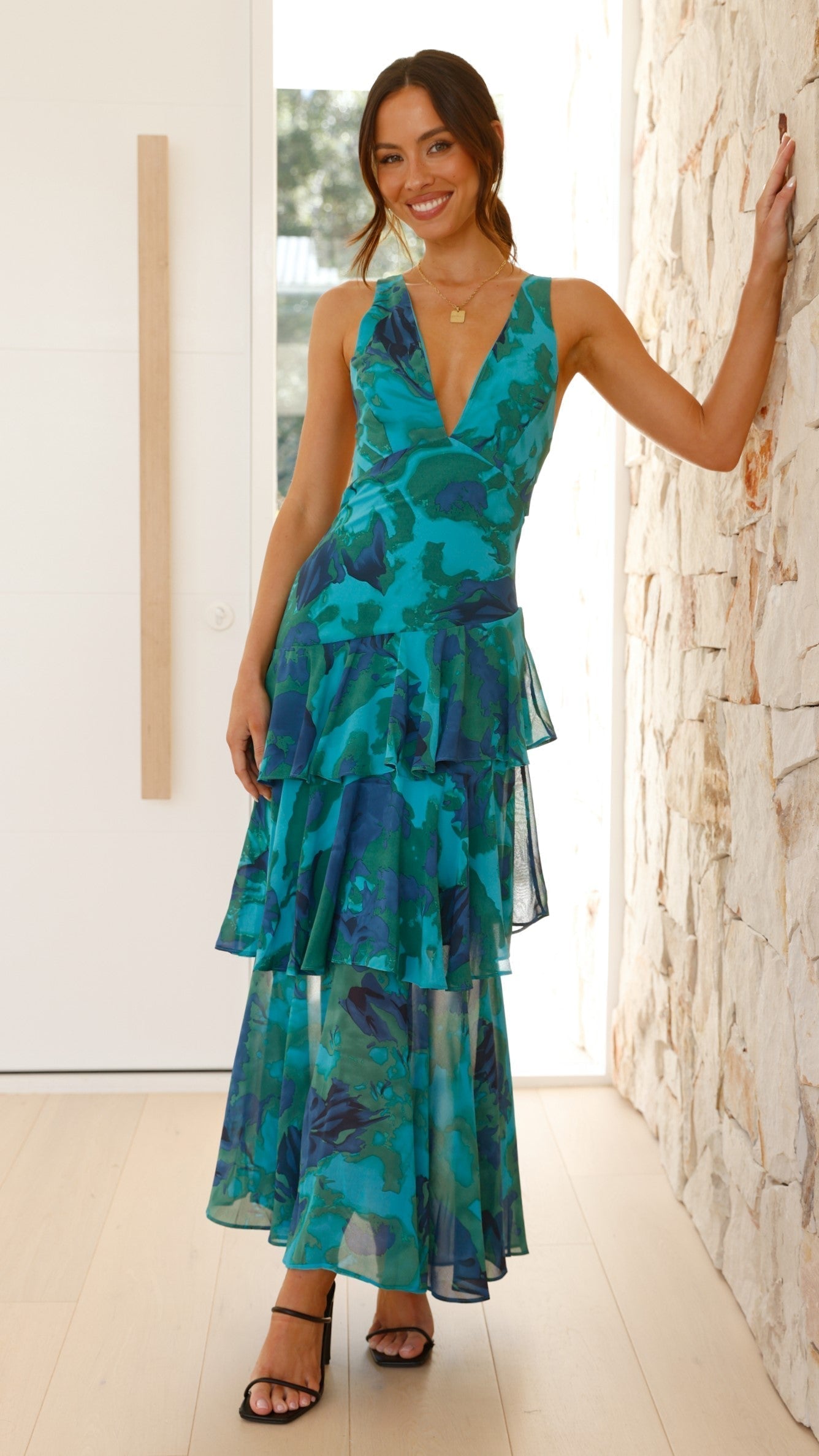 Sapphire Drift Maxi Dress