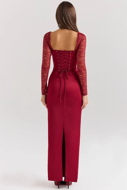 Luxury Satin Lace Dress