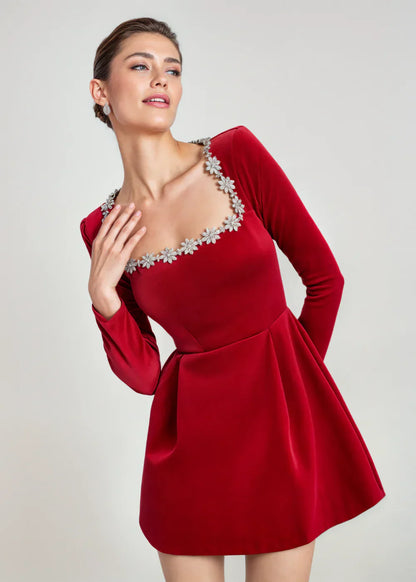 Velvet Mini Dress Quiet Luxury