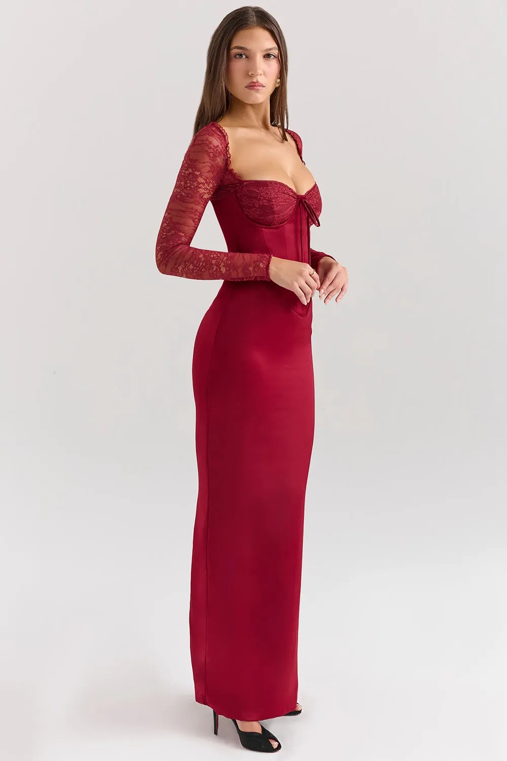 Luxury Satin Lace Dress