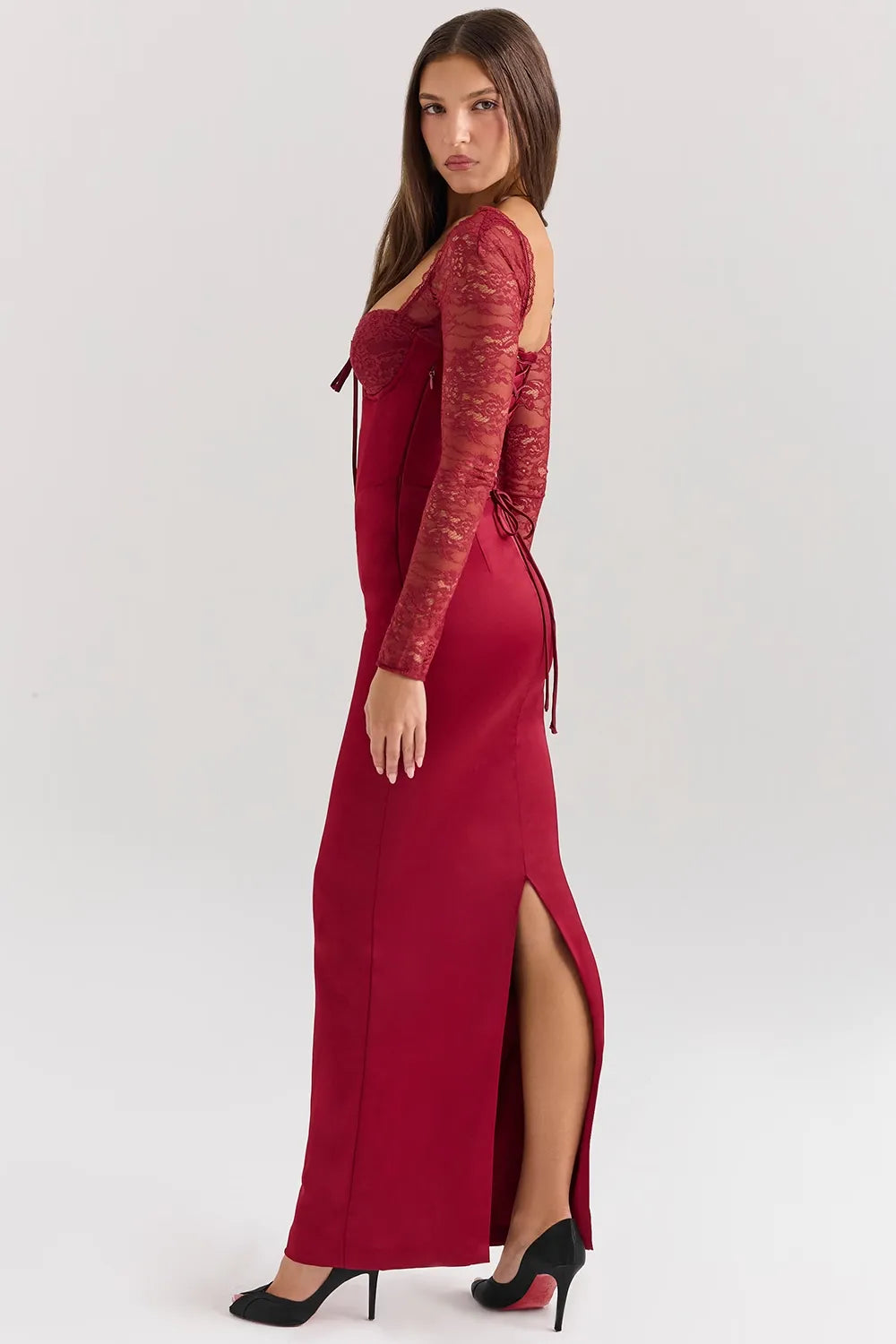 Luxury Satin Lace Dress